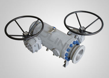API 6D DBB Ball Valve Double Block & Bleed Flanged Trunnion được gắn