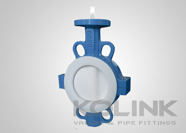2pc PTFE ngồi van bướm tập trung, Wafer Lugged Flanged Duxtile Iron