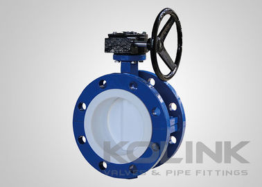 Máy van bướm được lót hoàn toàn bằng PTFE, cơ thể sắt mềm 2-PC, đĩa tập trung