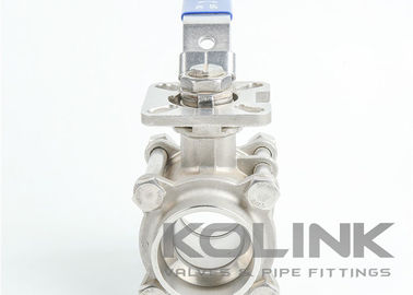 3 phần van bóng thép không gỉ ISO5211 Thiết bị khóa Pad NPT BSPT SW cuối
