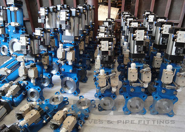 Pneumatic Knife Gate Valve với Positioner, Solenoid Valve &amp; Limit Switch